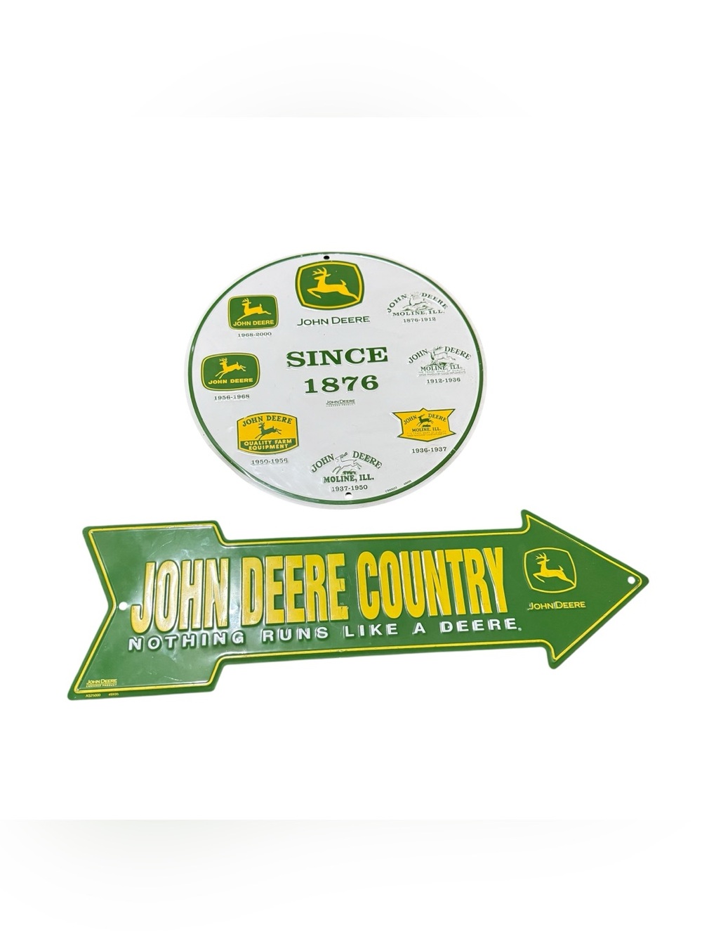 John Deere History of Logos Round John Deere Country Arrow Metal Signs